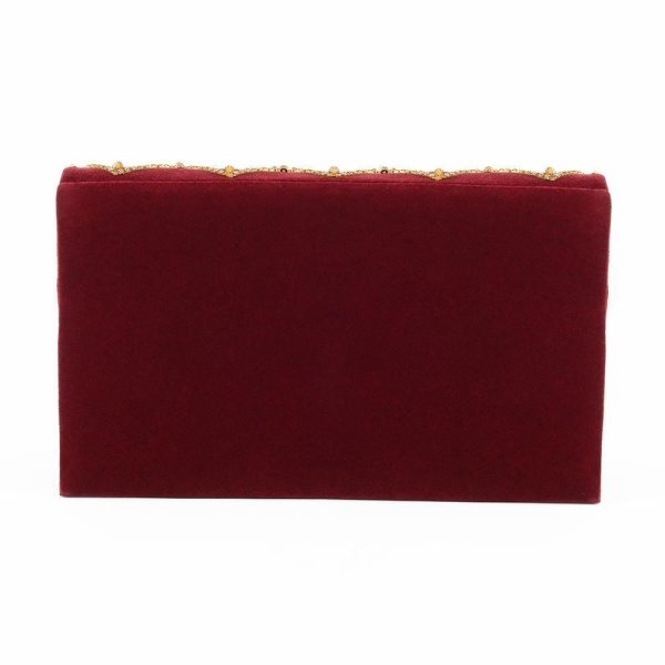 Velvet Embroidered Fancy Hand Clutch for Women – Perfect for Weddings