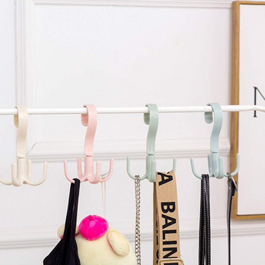Multi-Purpose Rotatable 4-Claw Hook – Durable Storage Rack for Home & Kitchen