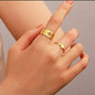 2pc Golden Trendy Star Couple Ring Set – Alloy Rings for Couples