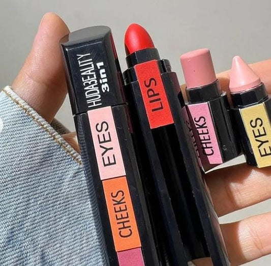3-in-1 Matte Lipstick for Eyes, Cheeks & Lips – Long-Lasting Formula