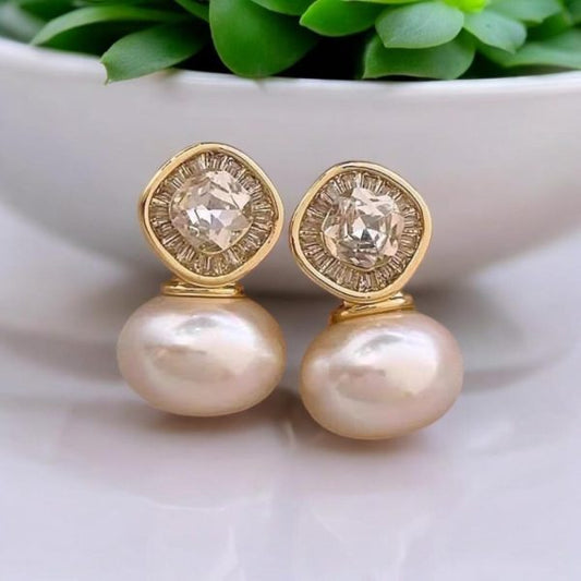 Elegant Pearl Stud Earrings - Classic High-Quality Tops for Women | Perfect for Casual & Formal Wear