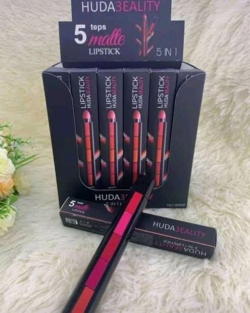 5-in-1 Huda Beauty Lipstick – Nude & Pink Matte Shades