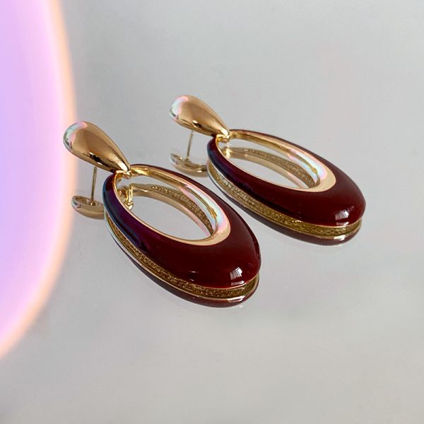 Gold-Plated Oval Drop Earrings – Timeless Elegance for Every Occasion