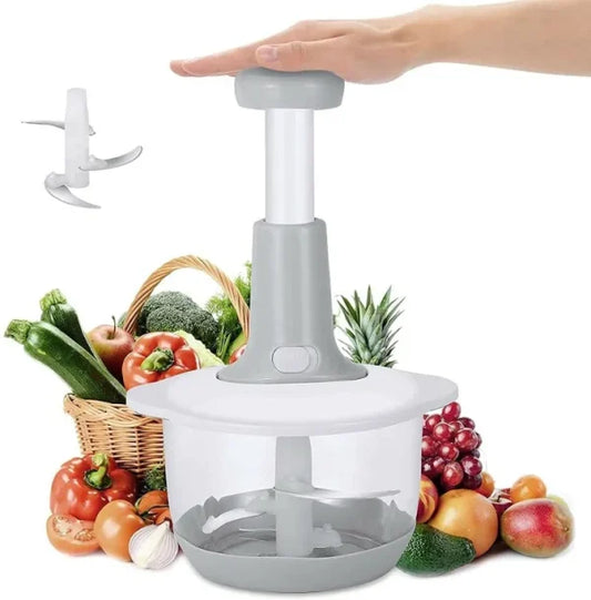 Manual Hand Push Chopper – 1.5L Multi-Functional Food Grinder & Vegetable Cutter