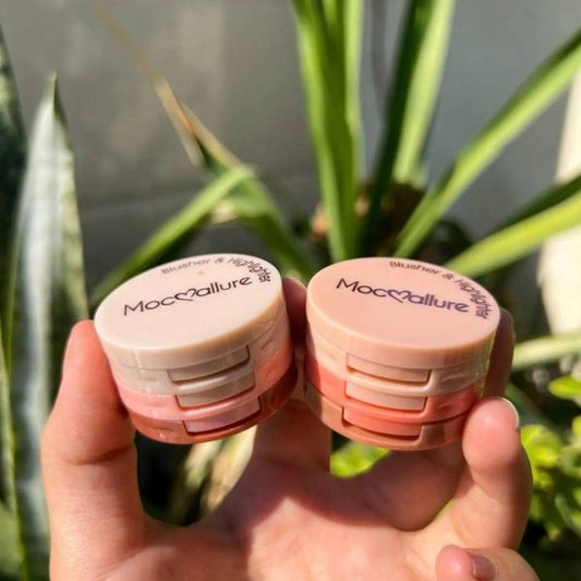 Mocallure 3 in 1 Blusher Highlighter Kit – Glowy, High Pigmented 2-in-1 Kit