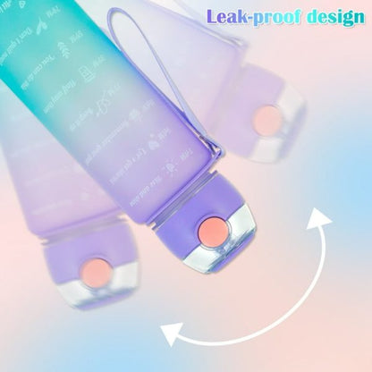 3-Piece Sports Water Bottle Set – Leak-Proof & Motivational Time Marker