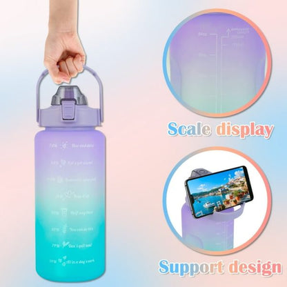 3-Piece Sports Water Bottle Set – Leak-Proof & Motivational Time Marker