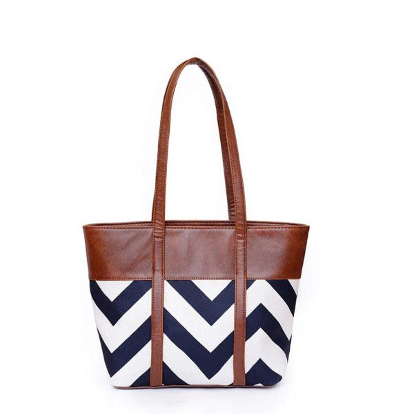 Women’s Brown PU Leather Printed Tote Bag – Elegant and Practical