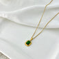 Zircon Nug with Golden Chain Pendant - Adjustable Size Necklace for Girls & Women